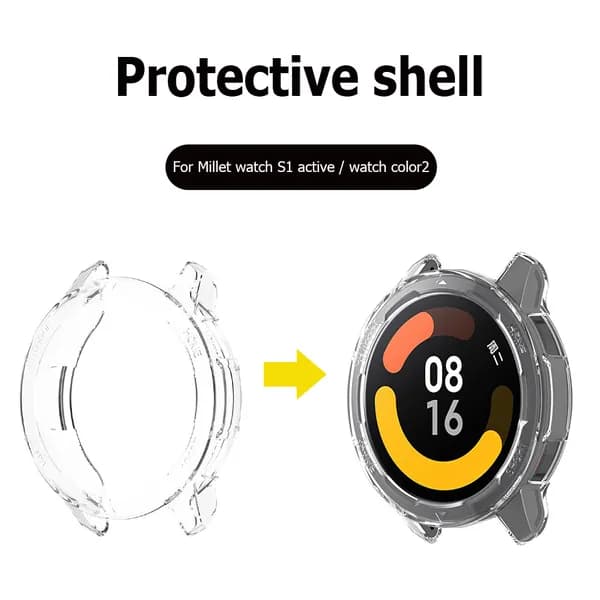 Прозрачный чехол для умных часов Xiaomi Watch S1 Active и Color 2 из ТПУ