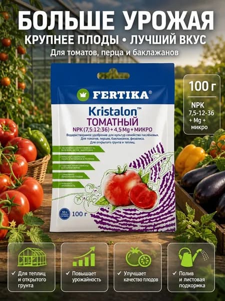 Фертика люкс удобрение для томатов, для баклажанов Кристалон 100 г