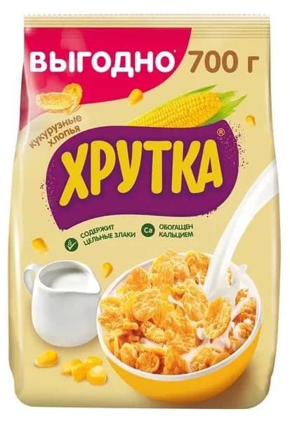 Готовый завтрак ХРУТКА Хлопья кукурузные хрустящие обогащенные кальцием, 700 г