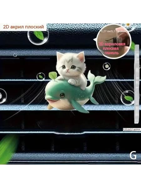 Клип-освежитель для авто с кошачьим дизайном ароматизатор на воздуховод.