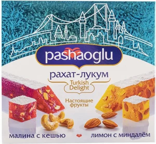 Рахат-Лукум Пашаоглу лимон миндаль малина кешь Восточный букет кор, 300 г