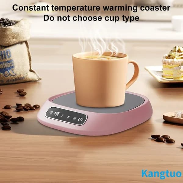 Умная подогревающая подставка для чашек с трёхуровневой регулировкой температуры, розовая