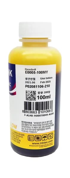 Чернила InkTec Epson Yellow E0005-100MY 100 мл, желтые