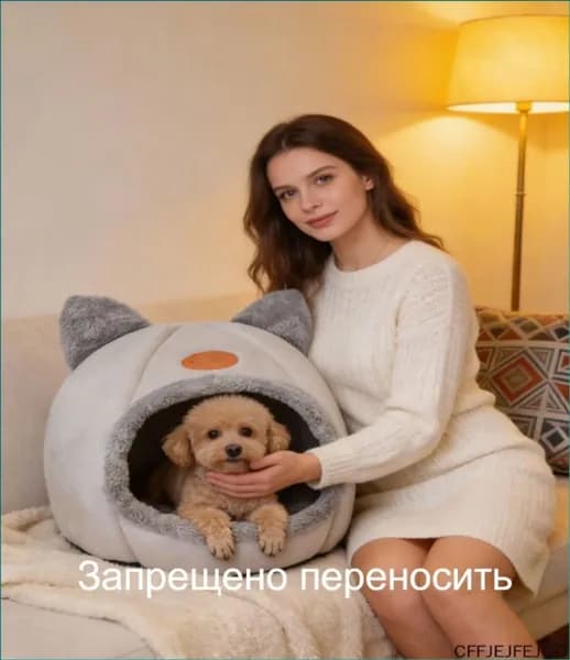 410*410*390MMДомик для питомца/лежанка для кошки/собаки, удобный и прочный домик в форме кошки, который не развалится и подходит для всех сезонов.