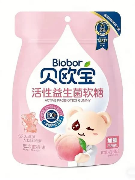 Мармелад жевательный BIOBOR с пробиотиком со вкусом ПЕРСИКА 45+7г