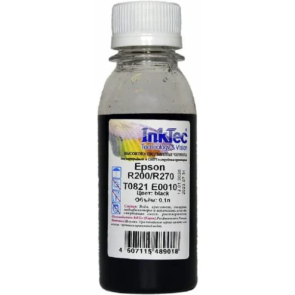 HANP Расходные материалы InkTec Чернила для Epson R200 R270 T0821 , Bk, 0,1 л.
