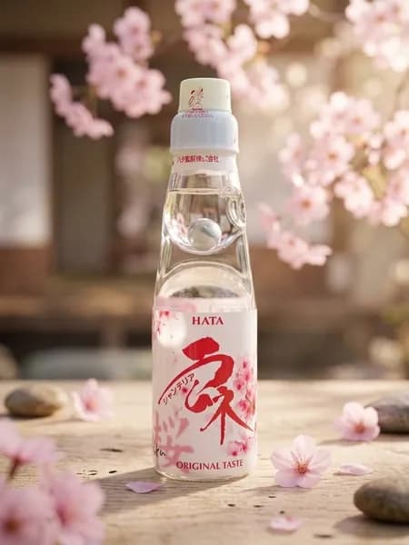 Газированный напиток Hatakosen Ramune Sakura Хатакосен Рамуне со вкусом сакура, 200 мл