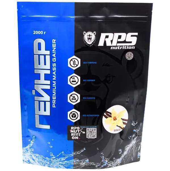 Гейнер для набора веса, массы RPS Nutrition Premium Mass Gainer, 2000 г, ваниль