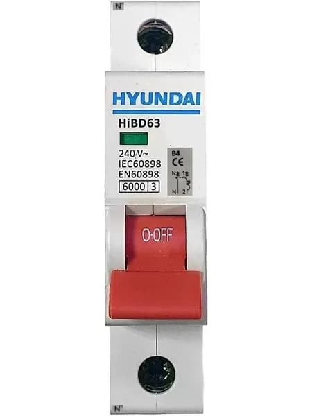 Автоматический выключатель HiBD63-N1 NMCS0000С 00004 1 полюс+N, 4А, ток к.з. 6kA, хар-ка C