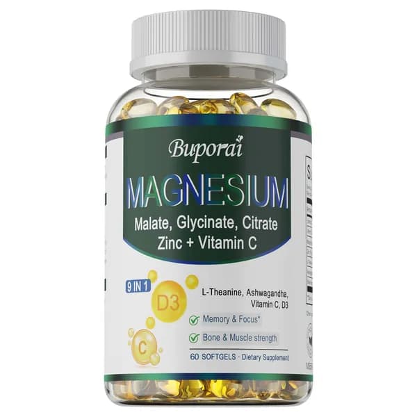 Капсулы Buporai Complex Magnesium -содержат витамины C, D3, цинк, магний и черный перец -антиоксидантная поддержка, снятие стресса и улучшение настроения