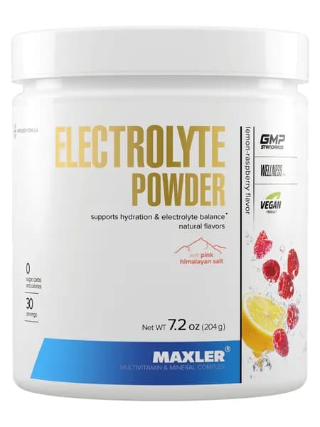 Электролиты спортивные в порошке Maxler Electrolyte Powder 204г Лимон - Малина