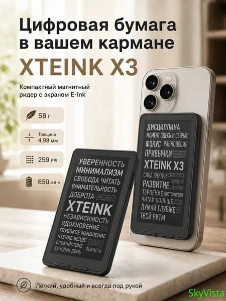 4" Электронная книга XTEINK x3, черный, слоновая кость