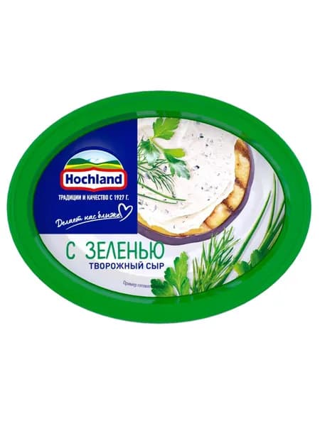 Сыр творожный с зеленью 60% 140 г, Hochland