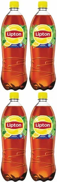 Холодный чай Lipton черный лимон, комплект: 4 упаковки по 1 л