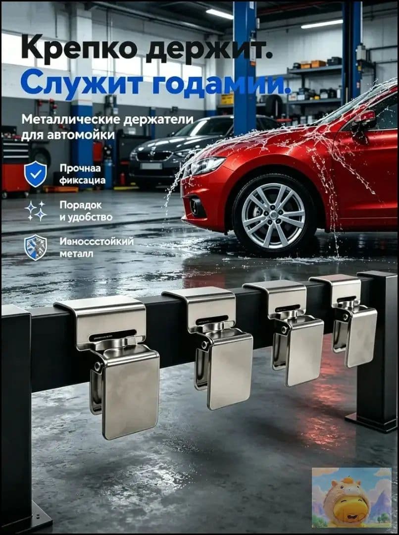 Металлические прищепки для автомобильных ковриков и покрывал, 2 шт