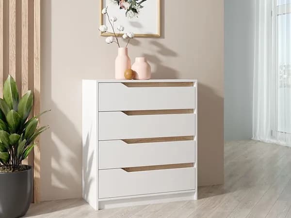 Комод с выдвижными ящиками "Берн 2" 80х92х40, белый