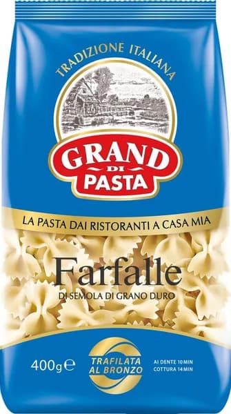 Макароны GRAND DI PASTA Farfalle Бантики высший сорт, 400г