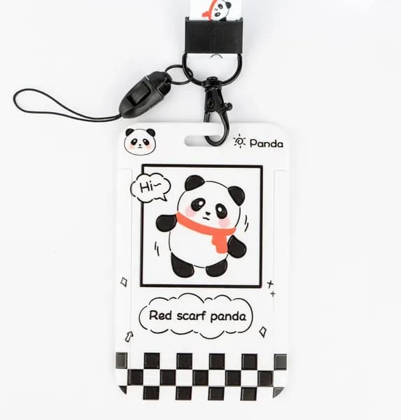 Бейдж (чехол) Panda Панда для пропуска Red scarf panda