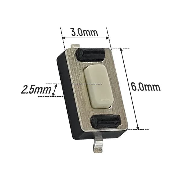Тактовая кнопка 6.0x3.0x2.5mm 2pin Без фиксации 20 штук для ремонта электроники