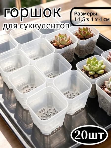 Вазон, 20 шт, цвет прозрачный