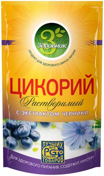 Цикорий растворимый ЗДРАВНИК с экстрактом черники, 85г