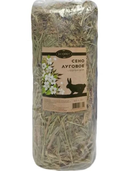 Сено для кроликов луговое ECOPET с яблоневым цветом 400 гр
