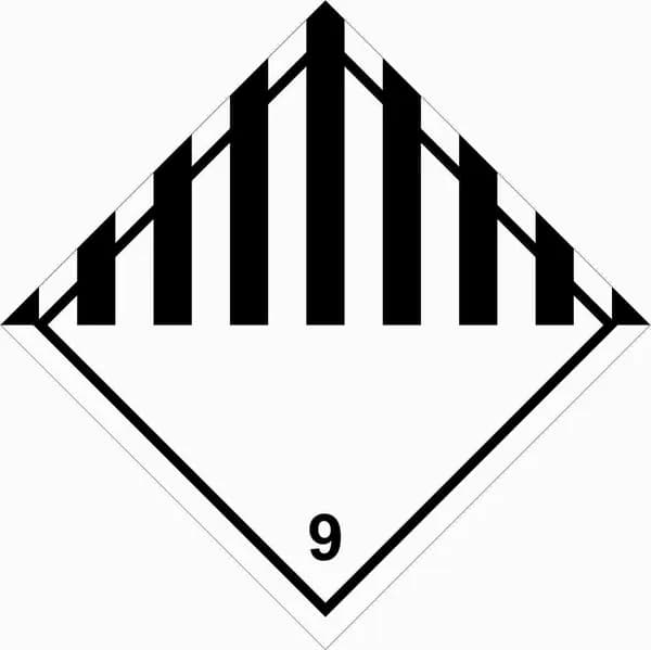 Наклейка ПВХ: знак опасных грузов 9 "Прочие опасные вещества и изделия" 250х250 пленка, уп. 3 шт.