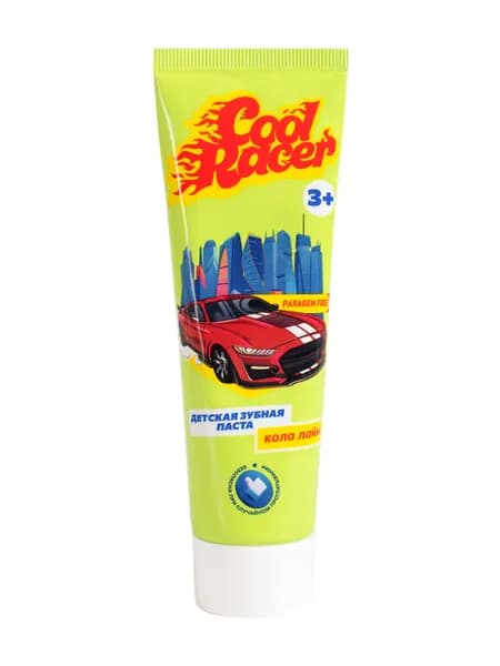 Зубная паста детская Cool Racer Кола-лайм, 3+, 75мл