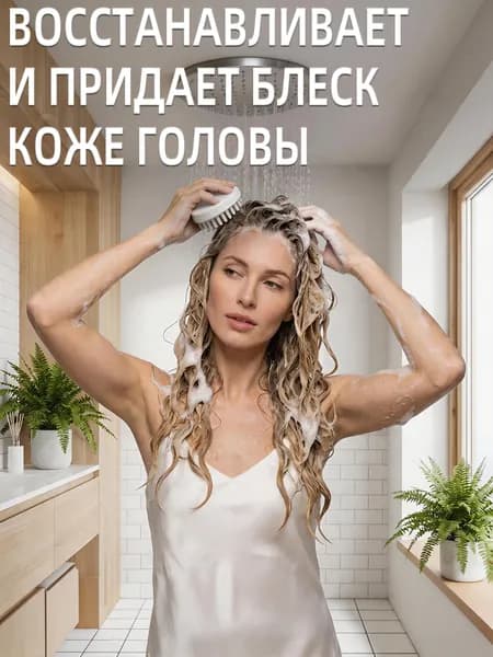 Массажная расческа с белым шампунем