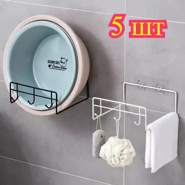 Крючок прочный, без следов, 5 шт.