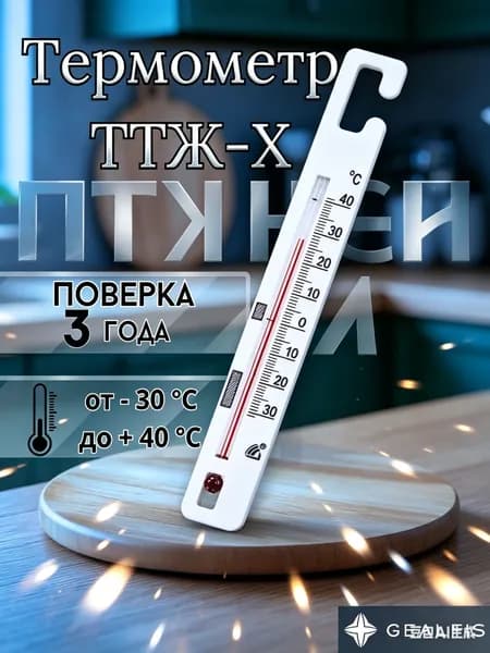 GEALFIS термометр для холодильника жидкостный безртутный с поверкой ТС-7АМК (-35+50) для морозильных камер и складов