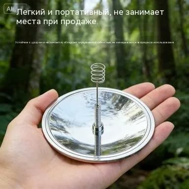 Портативная газовая горелка для туризма и походов с безопасным зажиганием и солнечной батареей