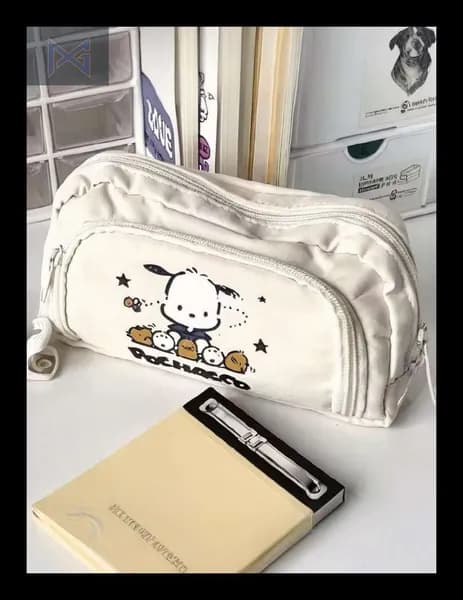 Pochacco Санрио Кавай Пенал - Большая емкость, милый мультяшный пенал для студентов, идеальный подарок для хранения канцелярских принадлежностей и косметики.