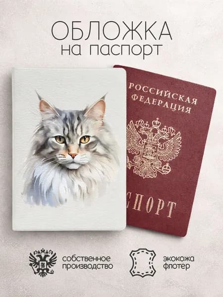 Обложка на паспорт котик мейкун