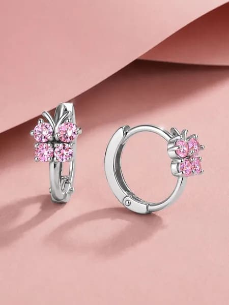 Серебряные серьги конго 925 детские Бабочки