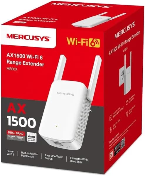 Mercusys ME60X Усилитель Wi-Fi 1500 Мбит/с