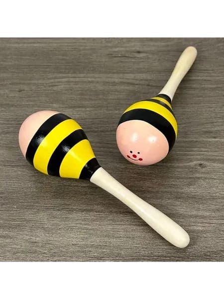 Маракасы деревянные, диаметр 6 см, длина 20 см, пара