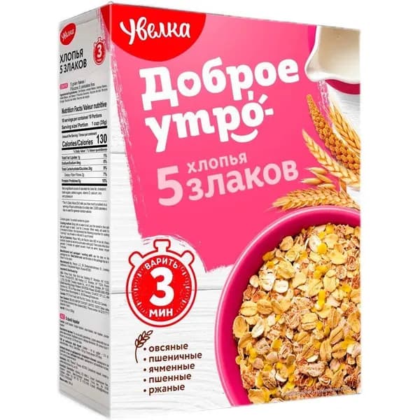 Хлопья Увелка 5 злаков 350 г