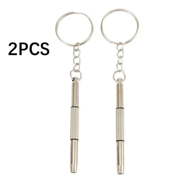 Отвертка-брелок 2PC Mini 3в1 для ремонта очков, телефонов и часов с кольцом ключей