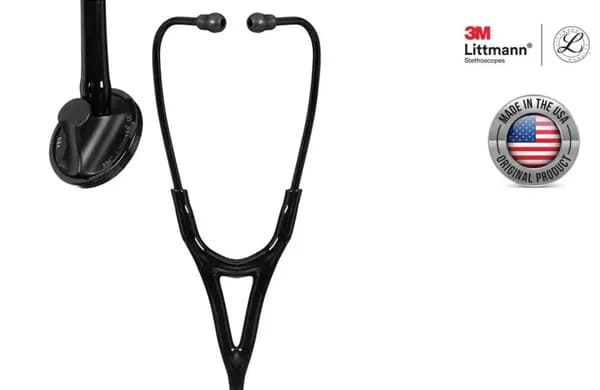 Стетоскоп 3M Littmann Master Cardiology 2161, поверхность с черным покрытием, звонок и гарнитура, 27 дюймов, черный шланг