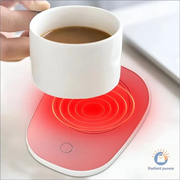 HIBIBUD Микроволновая тарелка для чашек с автоматическим выключением, USB зарядка, термостат для кофе, чая и молока, зеленый.