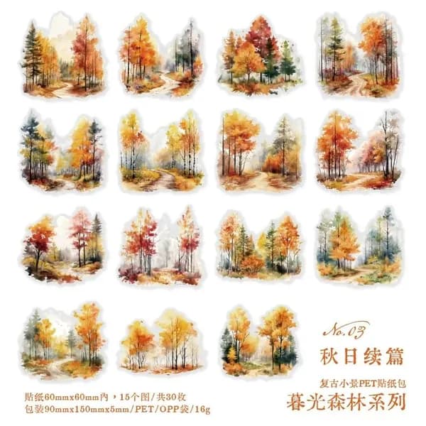 30pcs/сумка Twilight Forest Скрапбукинг Декоративные Наклейки