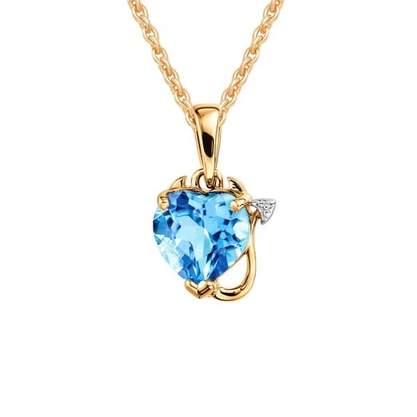 Подвеска на шею с топазом из красного золота 585 пробы 585GOLD