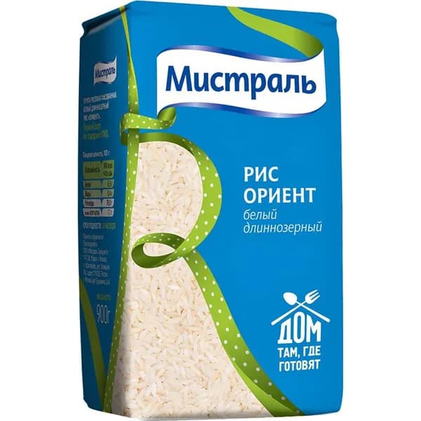 Рис Мистраль Ориент длиннозерный белый 900 г