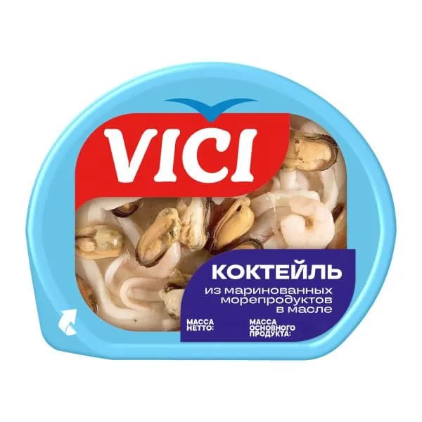 Коктейль Vici Любо есть из морепродуктов в масле 200г