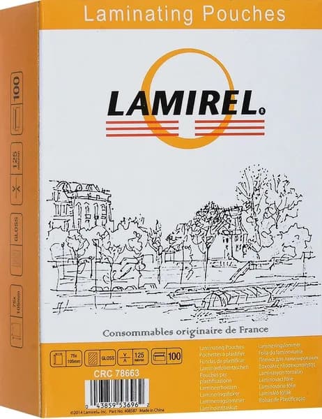 Пленка для ламинирования а7 125 мкм Fellowes Lamirel, 100 шт, глянцевая, 105x75 мм (LA-78663)