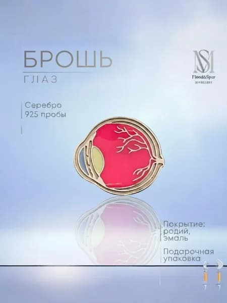 Брошь серебро Глаз подарок для офтальмолога окулиста