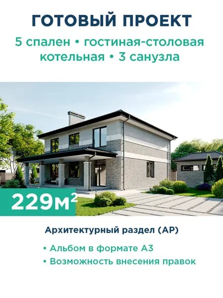 Проект практичного двухэтажного дома с изящным фронтоном и террасой на заднем дворе 204-229-2 АР