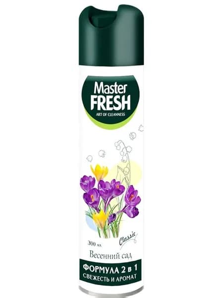 Освежитель воздуха Master Fresh 2 в 1 Весенний сад, свежесть и аромат, 300 мл