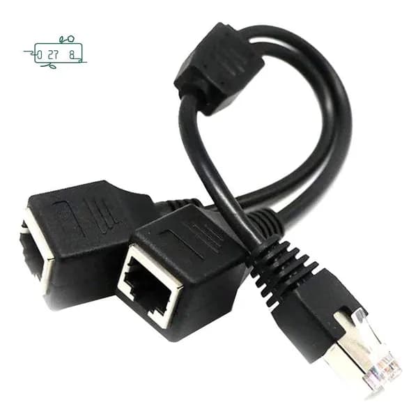 (T W O E) RJ45 1 штекер на 2 штекера Ethernet-кабель-разветвитель совместим с Super Cat5, Cat6, Cat7 LAN Ethernet Сетевой удлинительный кабель-адаптер